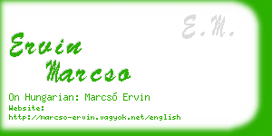 ervin marcso business card