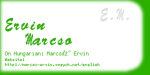 ervin marcso business card